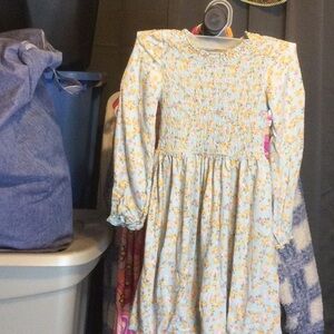Biscotti Floral Smocked Kids Dress, Sz 5